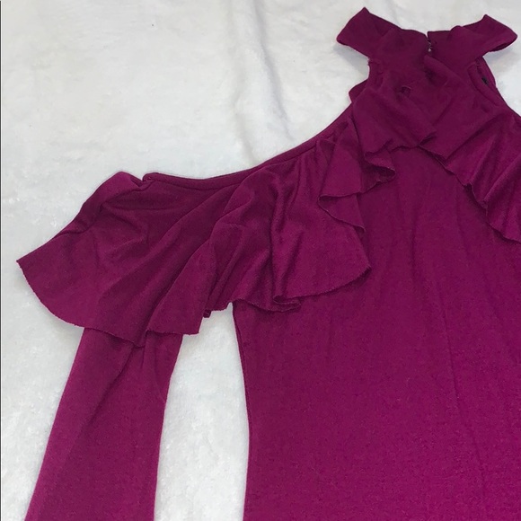 Forever 21 Cut Out Shoulder Ruffle Bodycon Dress - Picture 13 of 15